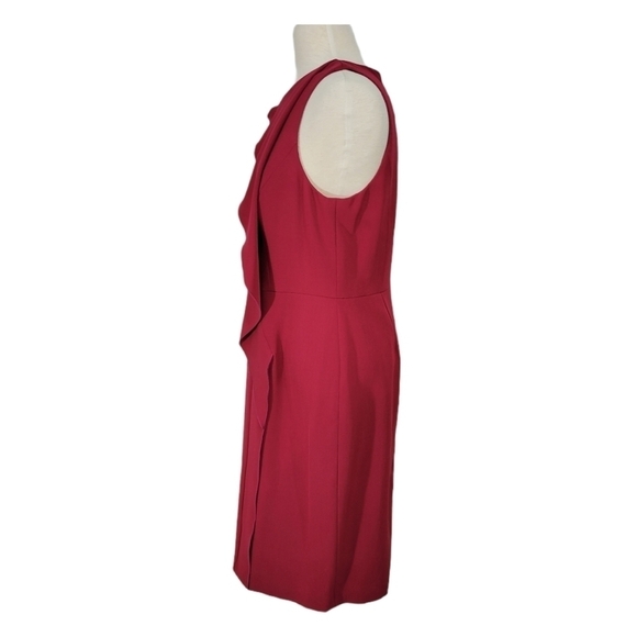 Adriana Papell Fuschia Pink Ruffle Sheath Dress - Picture 3 of 9